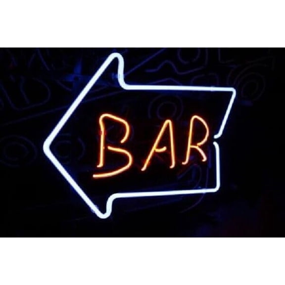 Queen Sense 14"x10" Custom Bar Arrow Left Neon Sign Man Cave Beer Pub Bar Artwork Handmade Wall Decor Gift Neon Light 114BALS