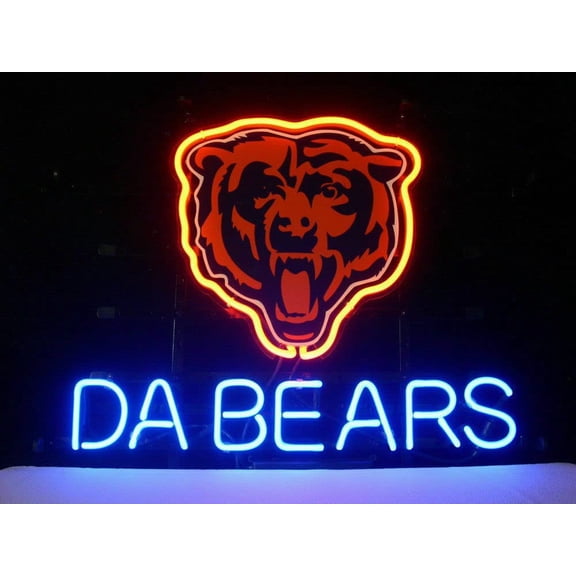 Queen Sense 14"x10" Custom For Chicagos Sports League Bears Da Bears Neon Sign Wall Decor Handmade Beer Pub Bar Man Cave Artwork Party Gift Neon Light W114CBTLBDB