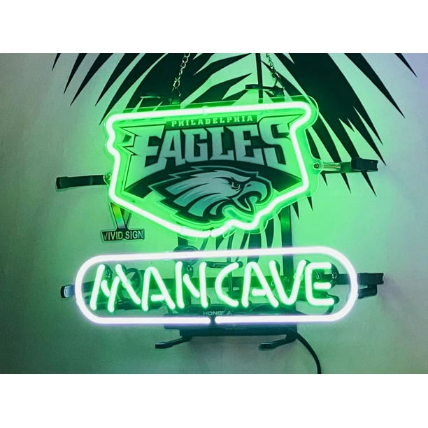 Queen Sense 14 inchx10 inch for Philadelphias Sports League Eagles Neon Sign Man Cave Beer Pub Bar Artwork Handmade Wall Decor Gift Neon Light