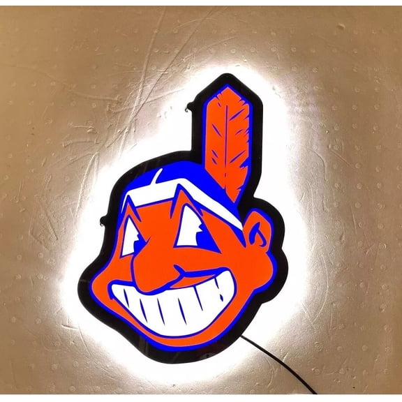 Queen Sense 16" Custom For Clevelands Sports League Indians 2D LED Sign Light Vivid Printing Tech Design Wall Decor Artwork Beer Bar Pub Lamp W117CIL-LED2D