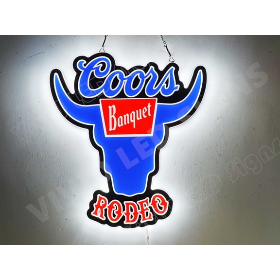 Queen Sense 16" Custom Coor Rodeo Bull Horns Banquet Beer 3D Led Sign Light Vivid Printing Tech Design Beer Bar Pub Decor Wall Decor Party Gift Artwork Lamp 116CBRLL-LED3D
