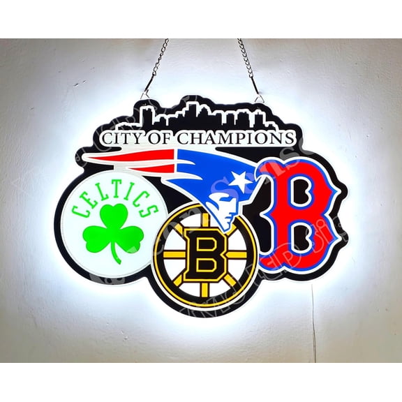 Queen Sense 16" For Bostons Sports League Patriots Celtics Red Sox Bruins Champions 2D Led Sign Light Vivid Printing Tech Design Beer Bar Pub Decor Wall Decor Party Gift Artwork Lamp WNCL025