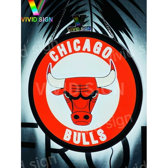 Queen Sense 16" For Chicagos Sports Team Bulls 3D LED Sign Light Vivid Printing Tech Design Beer Bar Pub Decor Lamp 116CBLV2LED3D