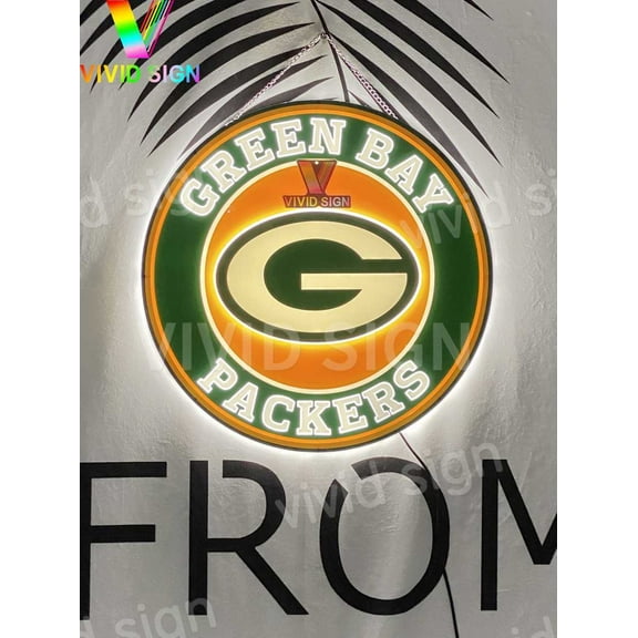 Queen Sense 16" For Green Bays Sprots Team Packers 3D LED Sign Light Vivid Printing Tech Design Beer Bar Pub Decor Lamp 116GBPLV4LED3D