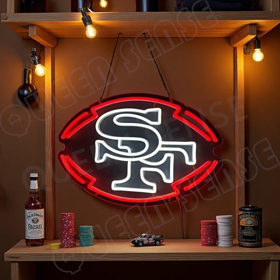 Queen Sense 16"x11" San Franciscos Sports League LED Sign for Wall Decor Dimmable USB Powered LED Light W116SF49LB-5VLED