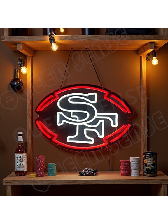 16"x11" San Franciscos Sports League LED Sign for Wall Decor Dimmable USB Powered LED Light W116SF49LB-5VLED