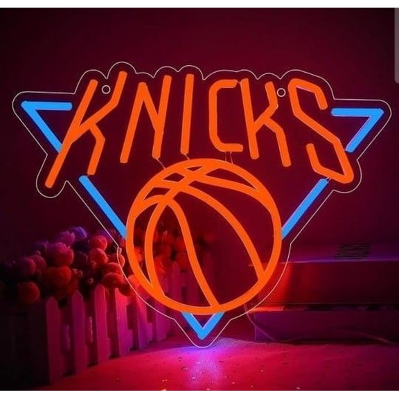 Queen Sense 16"x12" New Yorks Sports League Knicks LED Neon Sign for Wall Decor Dimmable USB Powered LED Light W116NYKL-5VLED