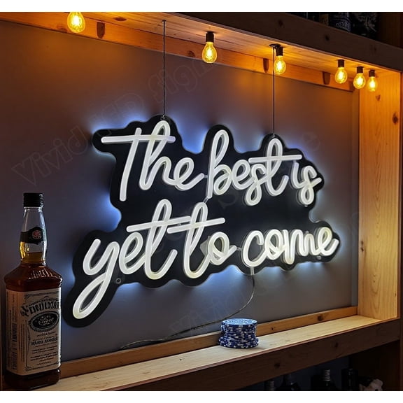 Queen Sense 16"x12" The Best Is Yet To Come LED Neon Sign for Wall Decor Dimmable USB Powered LED Light W116TBIYTC-5VLED