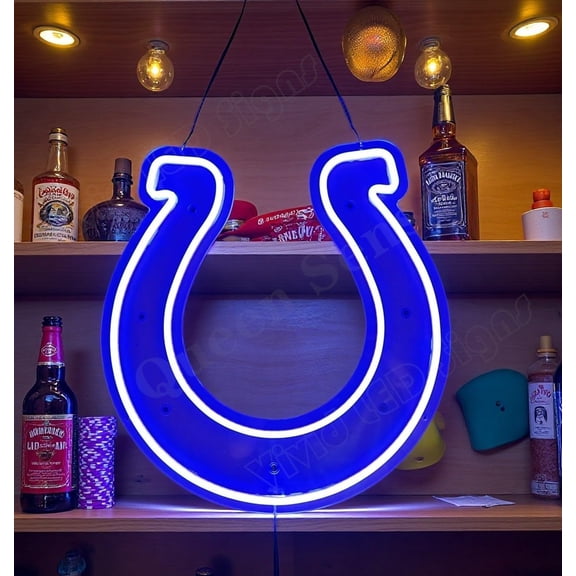 Queen Sense 16"x15" For Indianapolis's Sports League Colts LED Neon Sign for Wall Decor Dimmable USB Powered LED Light W116IPCL-5VLED