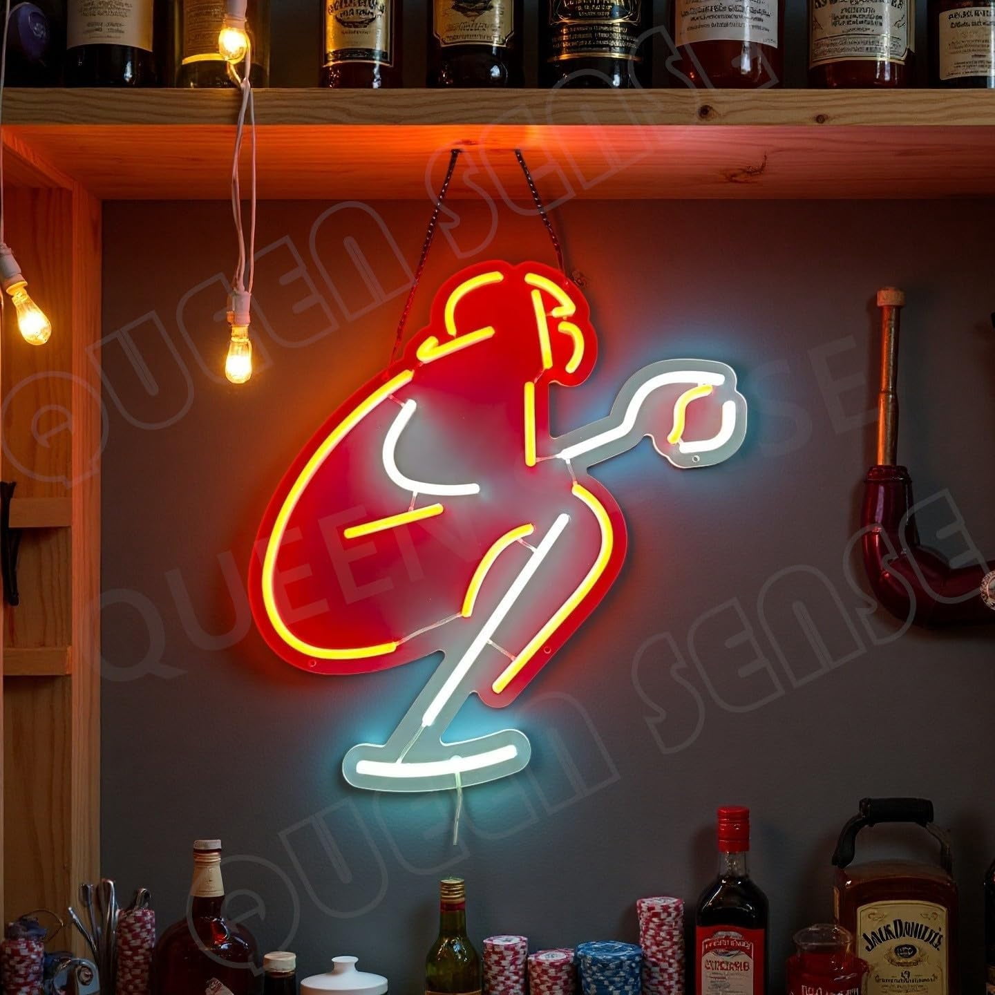 Queen Sense 16"x16" Baseball Catcher LED Neon Sign for Wall Decor ...