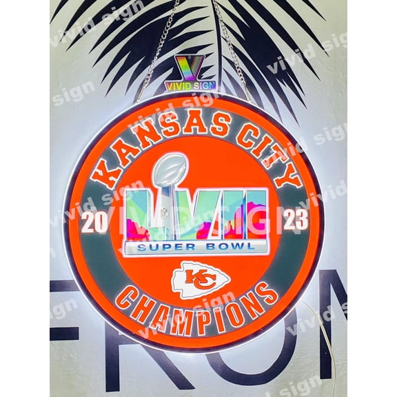 Queen Sense 16"x16" Custom For Kansas Citys Sports League Chiefs 2023 LVII Champions 3D LED Sign Light Vivid Printing Tech Design Wall Decor Artwork Beer Bar Pub Lamp W116KCC23C-LED3D