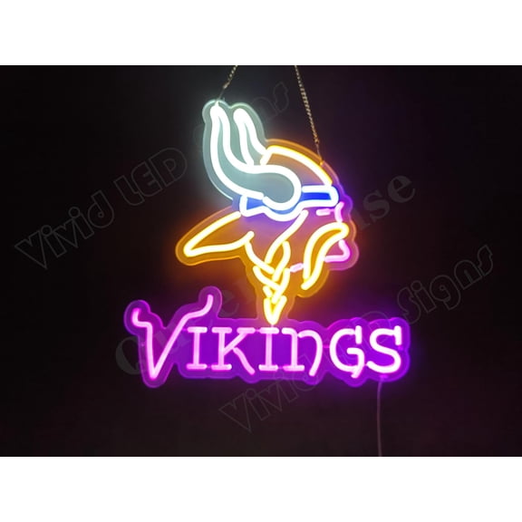 Queen Sense 16"x16" For Minnesotas Sports League Vikings LED Neon Sign for Decor Wall Dimmable USB Powered LED Light W116MVLV2VVD-5VLED