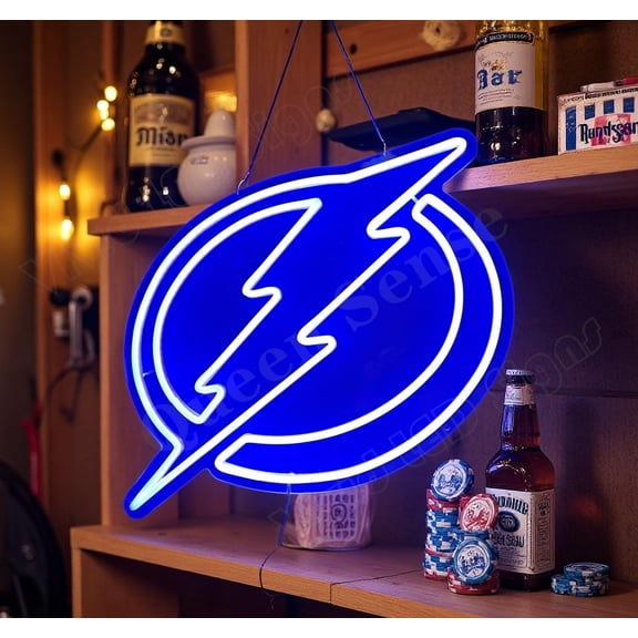 Queen Sense 16"x16" For Tampa Bays Sports League Lightning LED Neon Sign for Wall Decor Dimmable USB Powered LED Light W116TBLLV2-5VLED