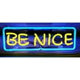 thumbnail image 1 of Queen Sense 17" Be Nice Neon Sign Acrylic Box Man Cave Beer Pub Bar Wall Decor Gift Artwork Handmade Neon Light WACR603, 1 of 4