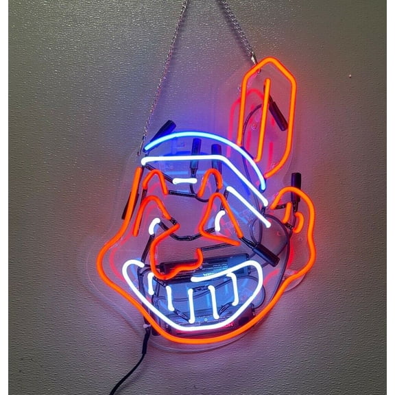 Queen Sense 17" Cleveland Sports Team Indian Neon Sign Acrylic Man Cave Handmade Neon Light 117CILA