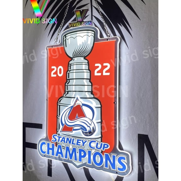 Queen Sense 17" Custom For Colorados Sports League Avalanche 2022 Champions 3D LED Sign Light Vivid Printing Tech Design Beer Bar Pub Decor Wall Decor Party Gift Artwork Lamp 117CA22SCCV2-LED3D
