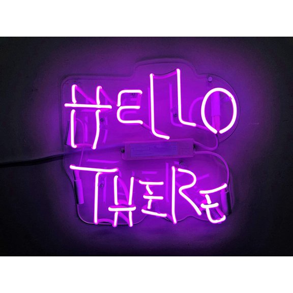 Queen Sense 17" Custom Hello There Hell Here Neon Sign with on/off Switch for O and T Acrylic Man Cave Beer Pub Bar Artwork Handmade Wall Neon Light 117HTHHPPA