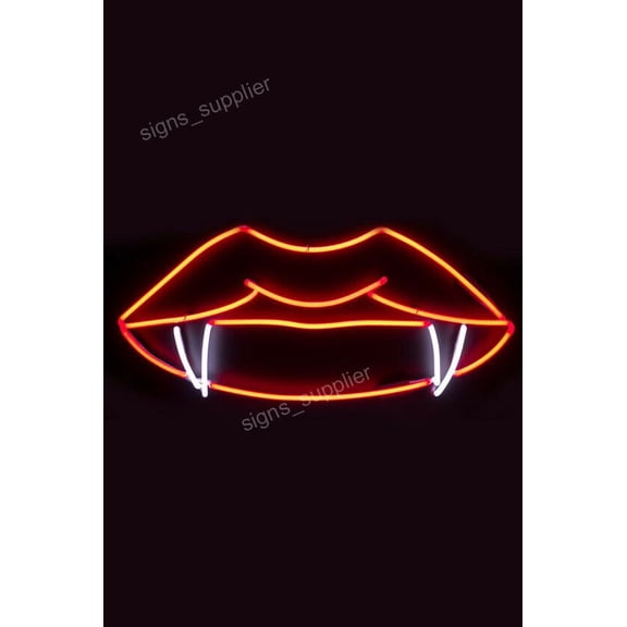 Queen Sense 17" Devil Lips Neon Sign Acrylic Man Cave Handmade Neon Light 117LPRV2A2