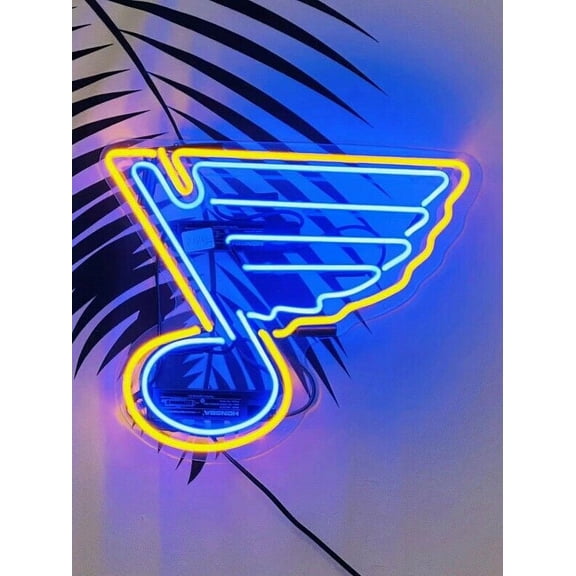 Queen Sense 17" St Louis Sports Team Blue Neon Sign Acrylic Man Cave Handmade Neon Light 117SLBLA2