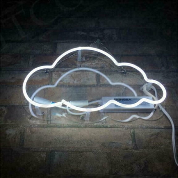 Queen Sense 17" White Cloud Neon Sign Acrylic Man Cave Handmade Neon Light 117WCA