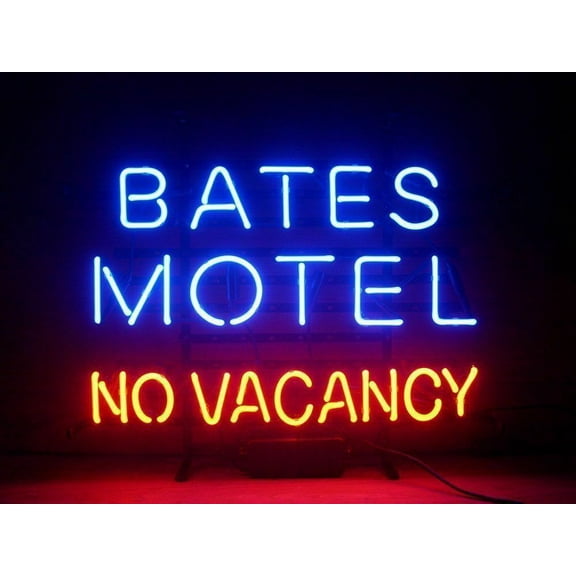 Queen Sense 17"x14" Bates Motel No Vacancy Neon Sign Man Cave Handmade Neon Light 117BMNV
