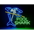 thumbnail image 1 of Queen Sense 17"x14" Billiards Pool Sharks Neon Sign Green Man Cave Handmade Neon Light 117PSBG, 1 of 2