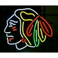 thumbnail image 1 of Queen Sense 17"x14" Chicago Sports League Blackhawk Neon Sign Handmade Man Cave Neon Light 117CBHL, 1 of 1