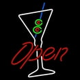 thumbnail image 1 of Queen Sense 17"x14" Cocktails Open Neon Sign Man Cave Handmade Neon Light 117CTO, 1 of 4