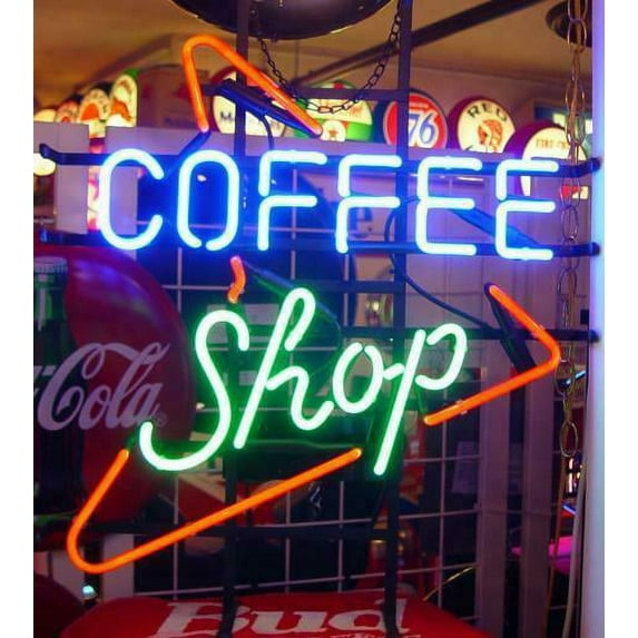 Queen Sense 17"x14" Coffee Shop Neon Sign Man Cave Handmade Neon Light 117CFSASV2