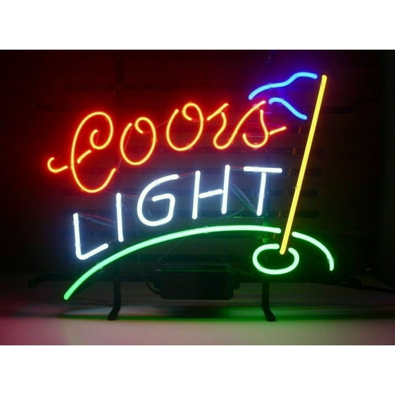Queen Sense 17"x14" Coor Light Golf Neon Sign Man Cave Handmade Neon Light 117CLG