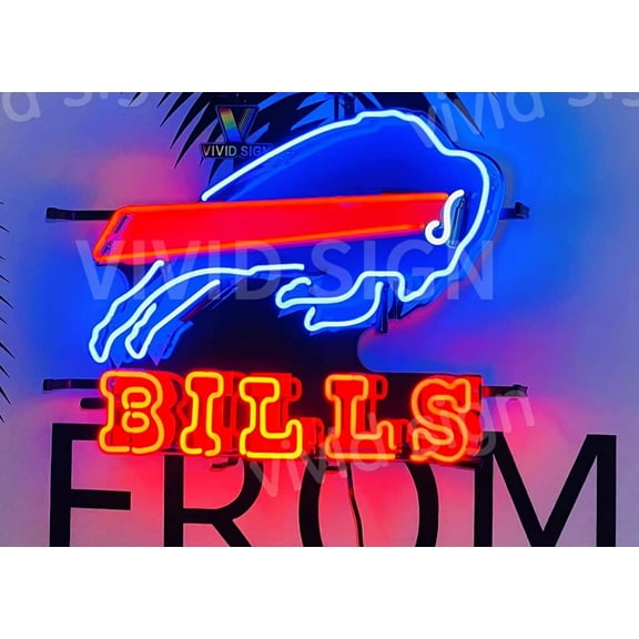Queen Sense 17"x14" Custom For Buffalos Sports League Bills Neon Sign HD Vivid Man Cave Wall Decor Handmade Beer Pub Bar Printing Artwork Wall Party Gift Neon Light W117BBTLV3VVD