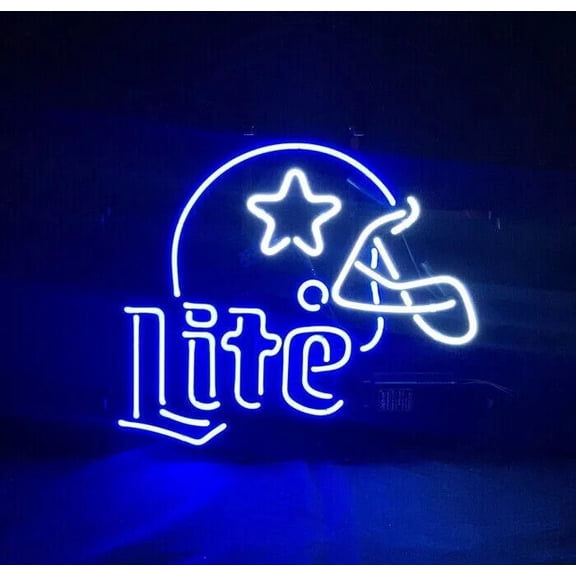Queen Sense 17"x14" Custom For Dallas's Sports League Cowboys Helmet Neon Sign Wall Decor Handmade Beer Pub Bar Man Cave Artwork Party Gift Neon Light W117LDCBH