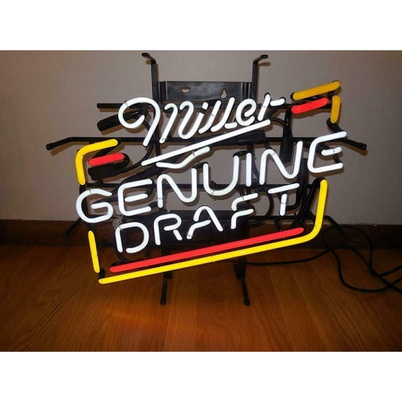 Queen Sense 17"x14" Custom Millers Genuine Draft Beer Neon Sign Man Cave Pub Bar Artwork Handmade Wall Decor Gift Neon Light 117MGDB