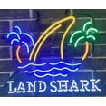thumbnail image 1 of Queen Sense 17"x14" Land Shark Landsharks Fin Palm Trees Neon Sign Man Cave Beer Pub Bar Artwork Handmade Wall Decor Gift Neon Light 117LSFPTV3, 1 of 4