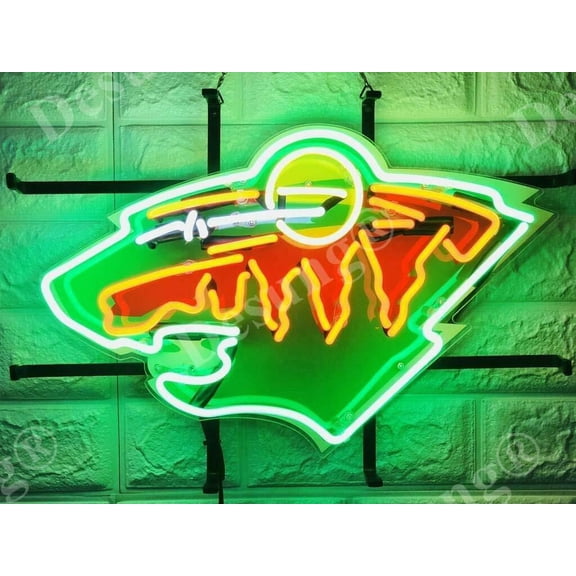 Queen Sense 17"x14" Minnesota Sports Team Wild Bear Neon Sign HD Vivid Printing Handmade Artwork Neon Light 117MWBLVVD