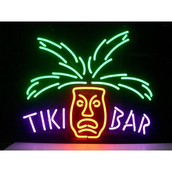 Queen Sense 17"x14" Tiki Bar Totem Pole Neon Sign Handmade Man Cave Neon Light 117TBPTM