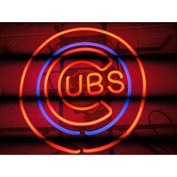 Queen Sense 17"x17" Chicago Sports Team Cub Neon Sign Man Cave Handmade Neon Light T117CCLR
