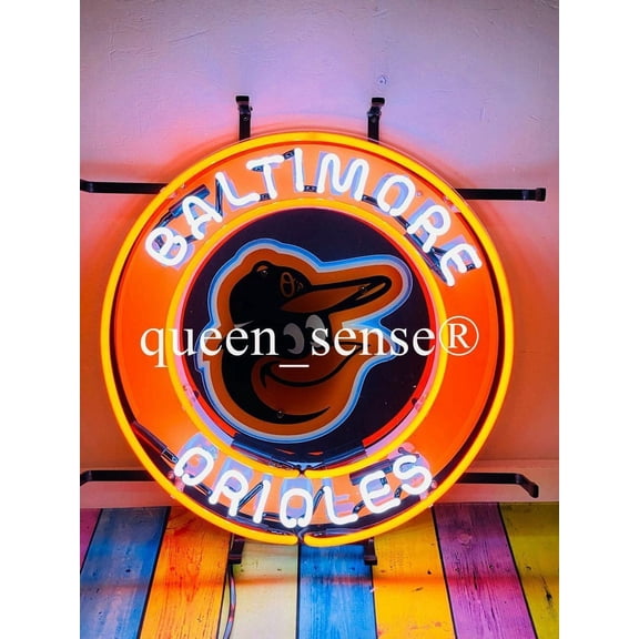 Queen Sense 17"x17" Custom For Baltimores Sports League Orioles Neon Sign HD Vivid Man Cave Wall Decor Handmade Beer Pub Bar Printing Artwork Wall Party Gift Neon Light W120BOTLV2VVD