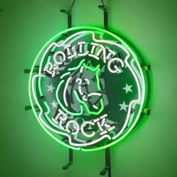 Queen Sense 17"x17" Custom Rolling Rocks Beer Neon Sign HD Vivid Printing Handmade Artwork Beer Bar Pub Decor Wall Party Gift Neon Light 120RRBLV2VVD