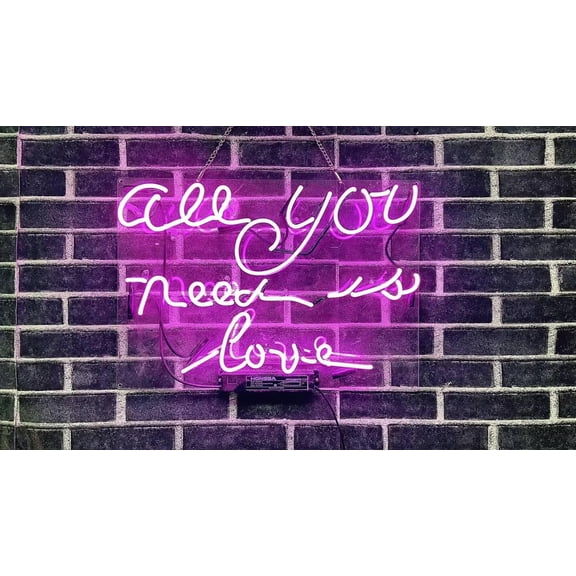 Queen Sense 20" Custom All You Need Is Love Neon Sign Acrylic Man Cave Beer Pub Bar Artwork Handmade Wall Decor Gift Neon Light 120ALPPV2A