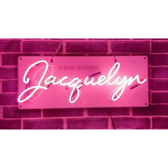 Queen Sense 20" Custom Jacquelyn Clear Backing Neon Sign Acrylic Man Cave Beer Pub Bar Artwork Handmade Wall Decor Gift Neon Light 120JACQUELYN