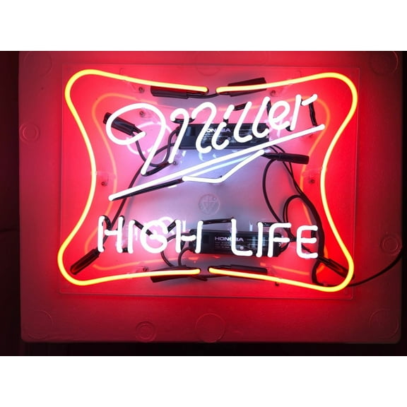 Queen Sense 20" Miller High Life Neon Sign Acrylic Man Cave Handmade Neon Light 120MHLLA