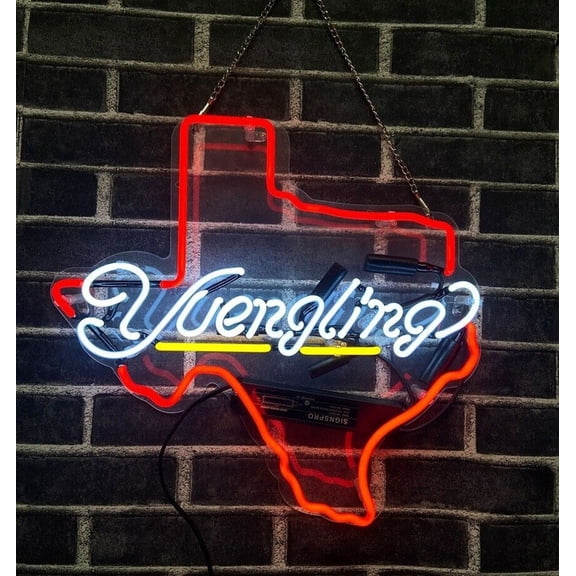 Queen Sense 20" Yuenglings Texas Map Neon Sign Acrylic Man Cave Handmade Neon Light 120YLTMA2