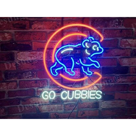 Queen Sense 20"x16" Chicago Sports Team Cub Go Cubbies Neon Sign Man Cave Handmade Neon Light 120CCWBGC