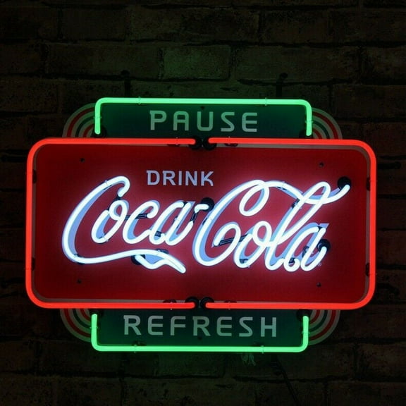Queen Sense 20"x16" Coca Colas Pause Drink Refresh Neon Sign HD Vivid Printing Handmade Artwork Neon Light 120CCPDR