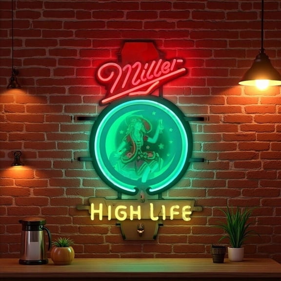 Queen Sense 20"x16" Custom Millers High Life Neon Sign HD Vivid Printing Handmade Artwork Beer Bar Pub Decor Wall Party Gift Neon Light 120MHLGV3VVD