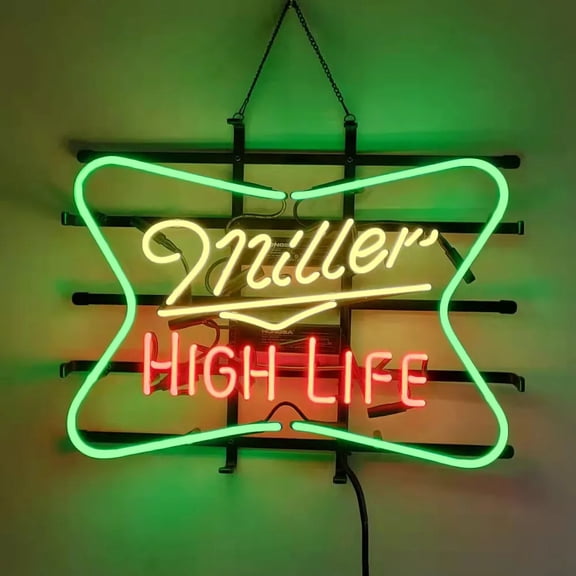 Queen Sense 20"x16" Custom Millers High Life Neon Sign Man Cave Beer Pub Bar Artwork Handmade Wall Decor Gift Neon Light 120MHLLV4