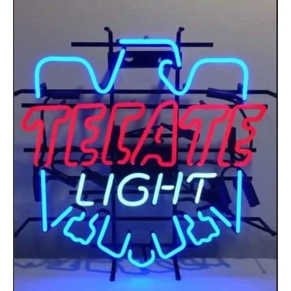 Queen Sense 20"x16" Custom Tecate Light Beer Neon Sign Man Cave Pub Bar Artwork Handmade Wall Decor Gift Neon Light 120TLBL