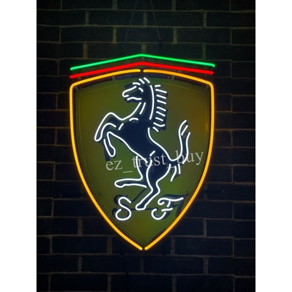 Queen Sense 20"x16" Ferrari's Racing Car Neon Sign HD Vivid Printing Handmade Artwork Neon Light 120FRRLVVD