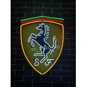 Queen Sense 20x16 Ferraris Racing Car Neon Sign HD Vivid Printing Handmade Artwork Neon Light 120FRRLVVD